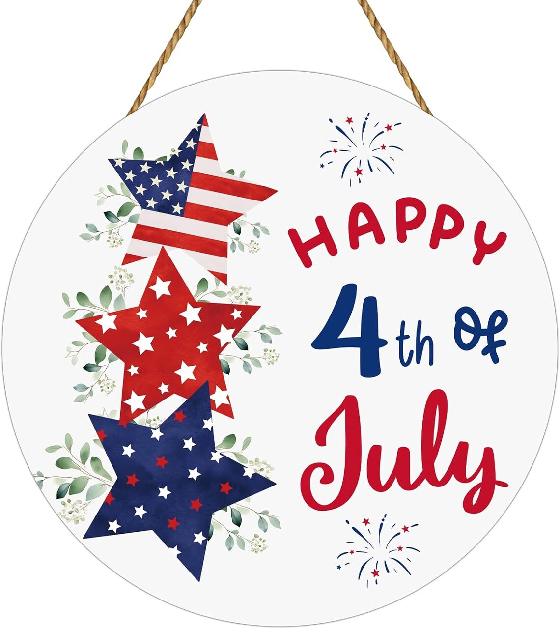 Patriotic Decorations 4th of July Wreaths Wall Decor Red White and Blue
